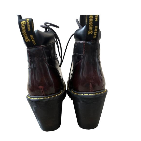 Dr. Martens Averil Women's Leather Heeled Ankle Boots Size 8 Burgundy - Picture 6 of 9